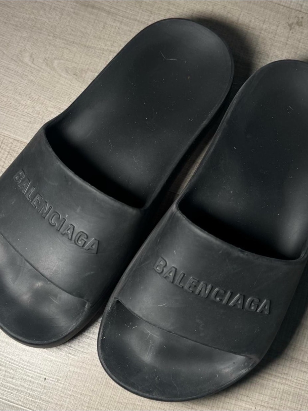 Balenciaga Black Logo Slide Sandals